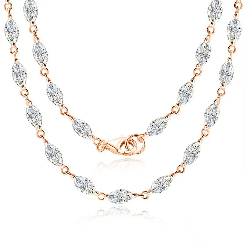 MARIA collana a foglia con pietre preziose