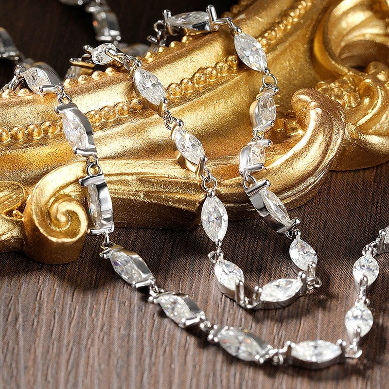 MARIA collana a foglia con pietre preziose