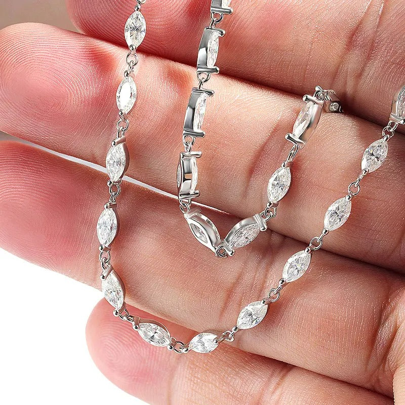 MARIA collana a foglia con pietre preziose