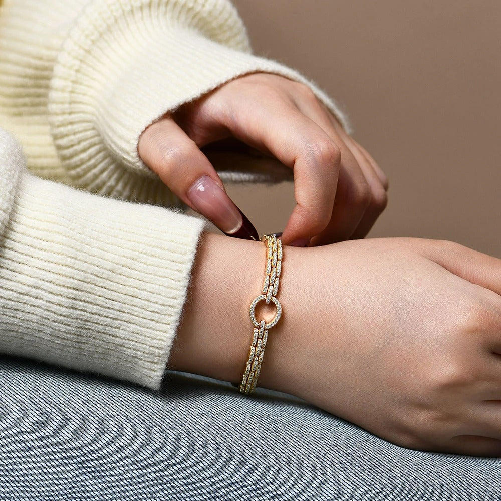 BENEDETTA bracciale a cerchio placcato in oro spesso