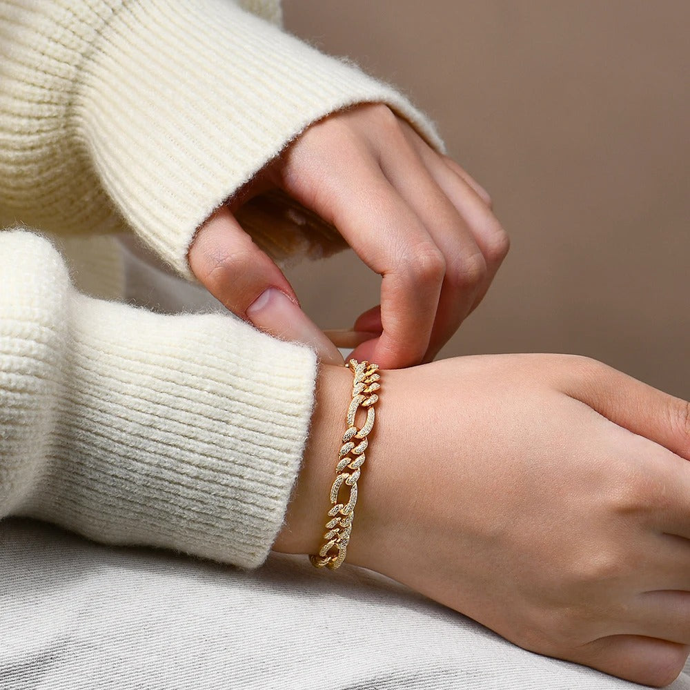 CECILIA bracciale con pietre placcato in oro