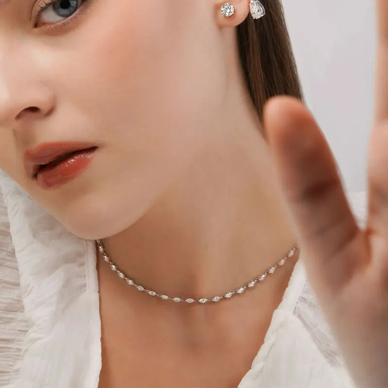 MARIA collana a foglia con pietre preziose