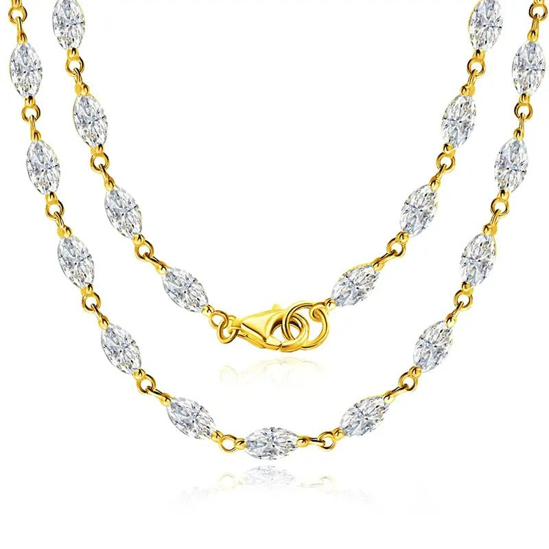 MARIA collana a foglia con pietre preziose