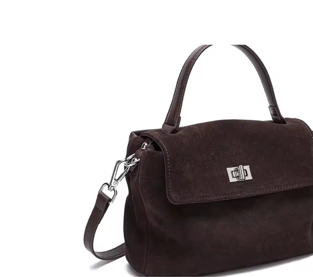 GINEVRA borsa a tracolla in pelle scamosciata