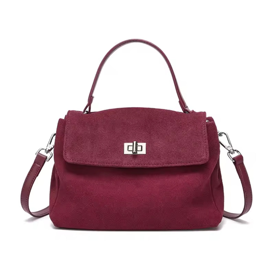 GINEVRA borsa a tracolla in pelle scamosciata