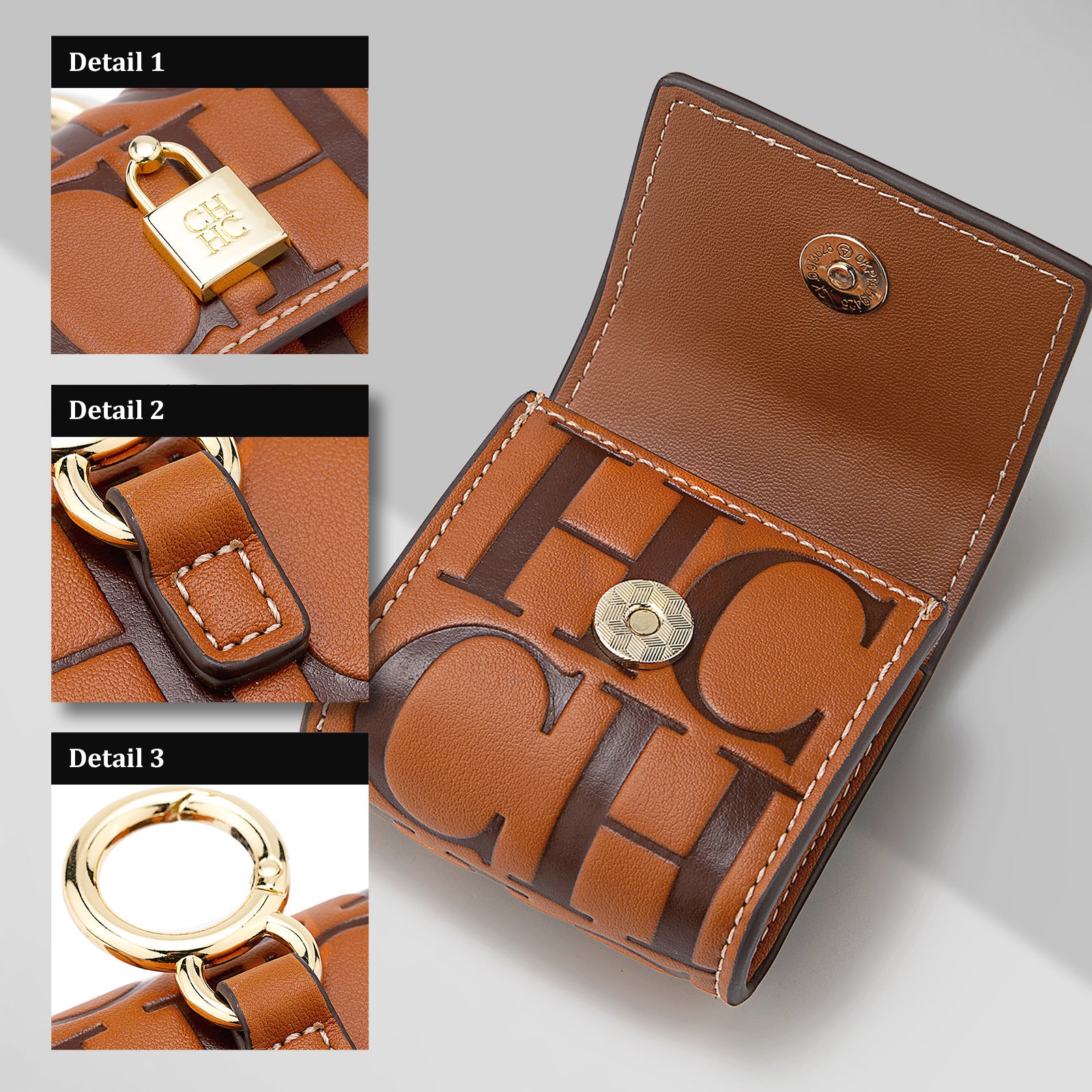 Cecilia CH - Porta Auricolari e Mini Portafoglio in Pelle