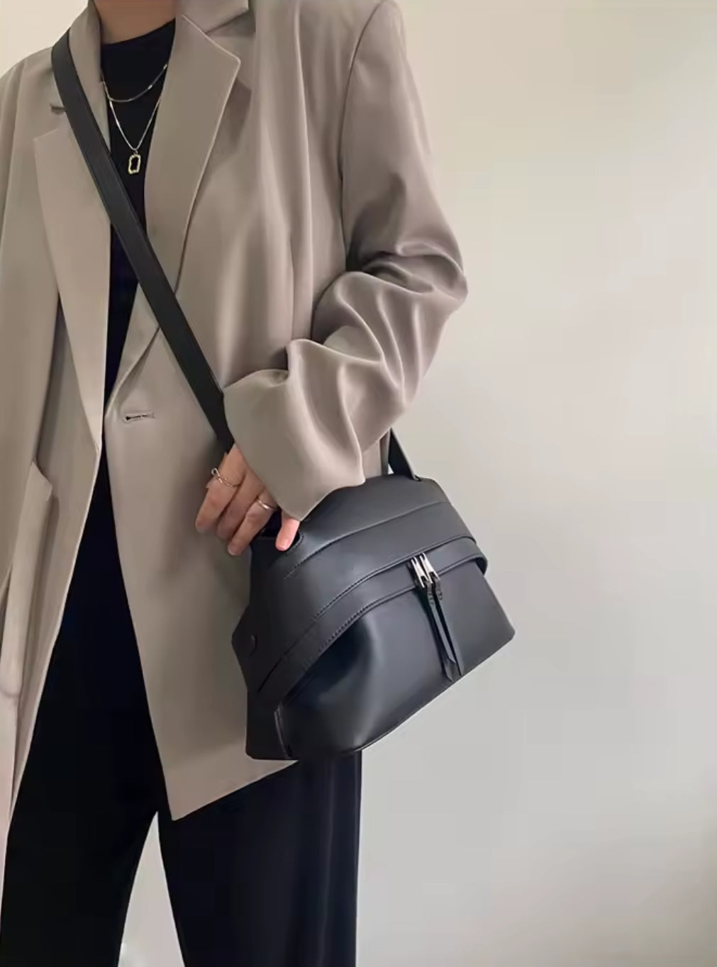 AURORA borsa in pelle con manico lungo