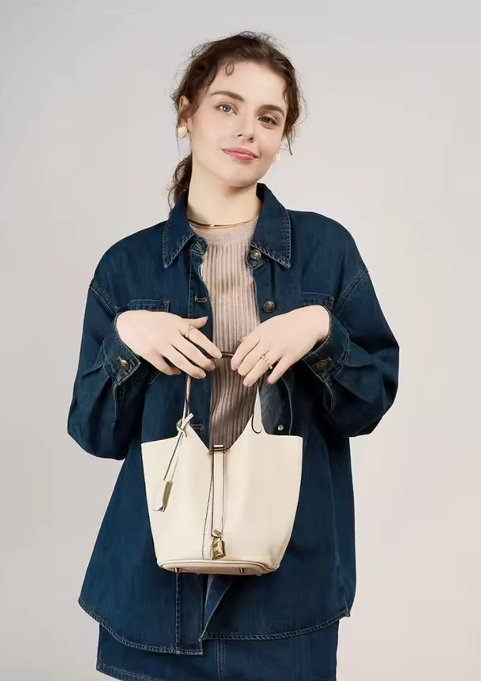 ALESSIA borsa a secchiello in pelle