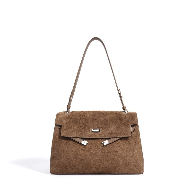 MARIA - Borsa a Tracolla in Pelle Scamosciata|Luxury Handbag