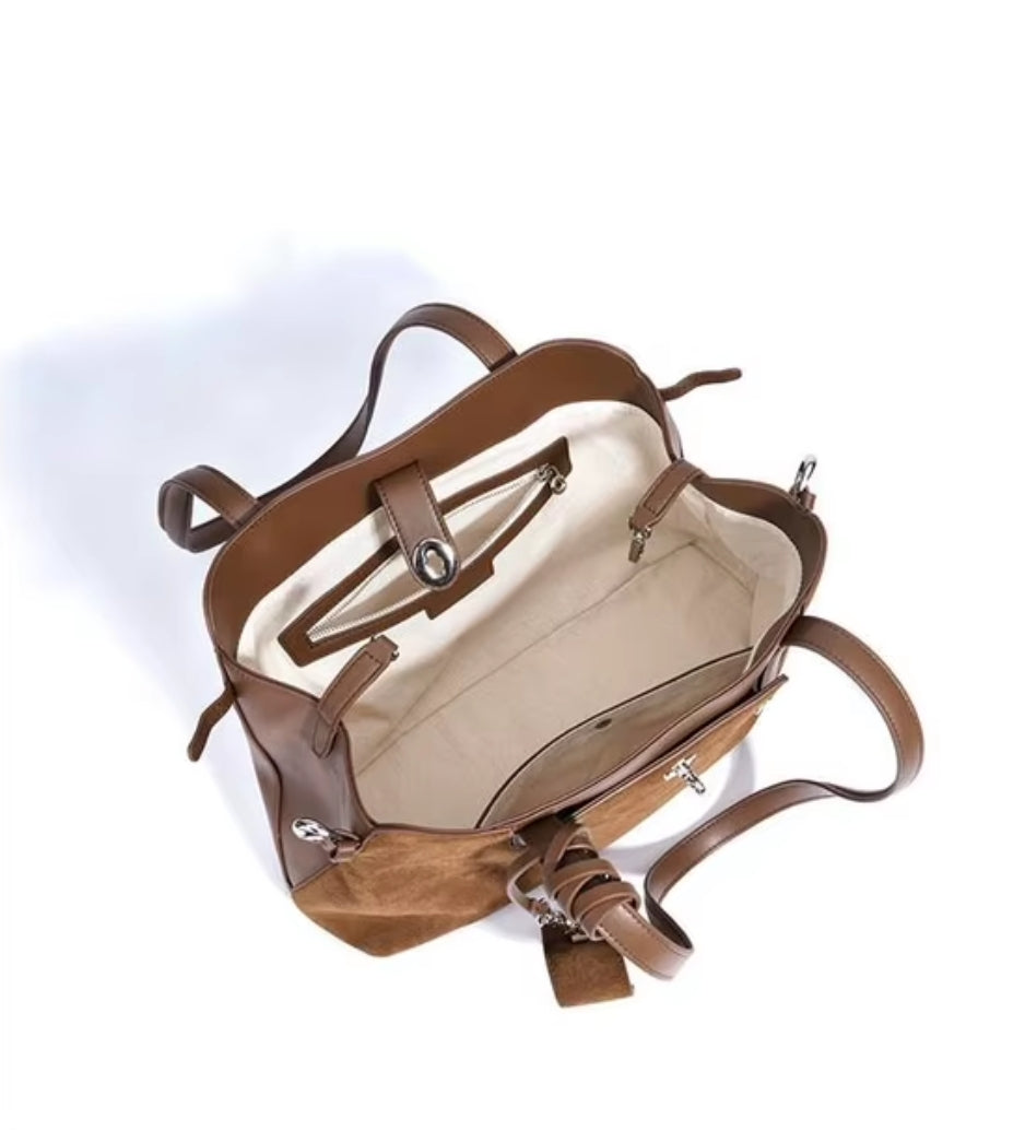 GLORIA borsa scamosciata naturale