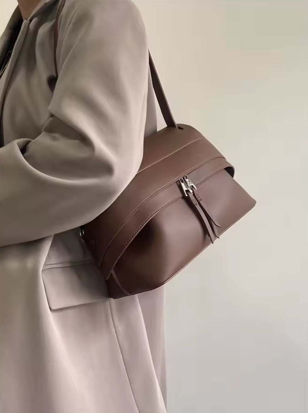 AURORA borsa in pelle con manico lungo