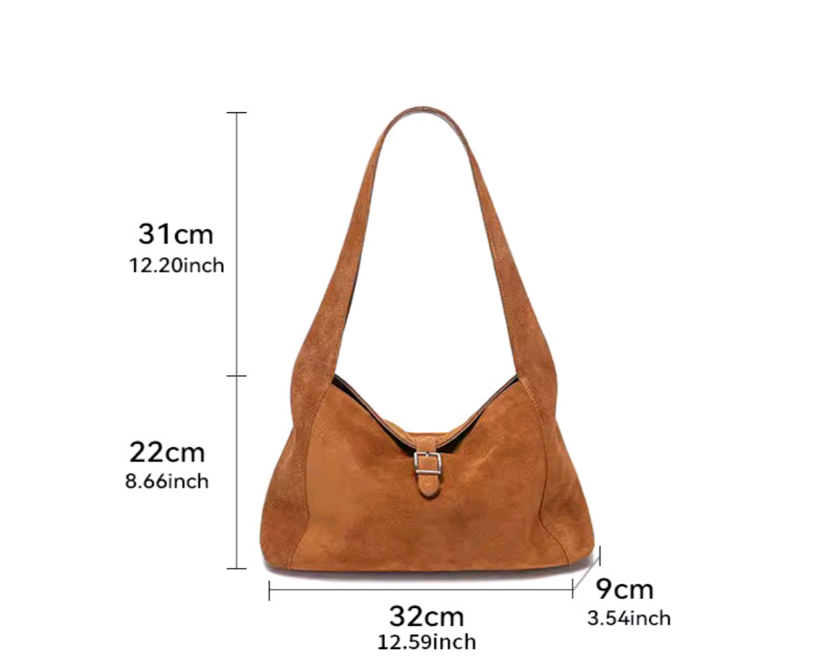 MIRANDA borsa scamosciata naturale