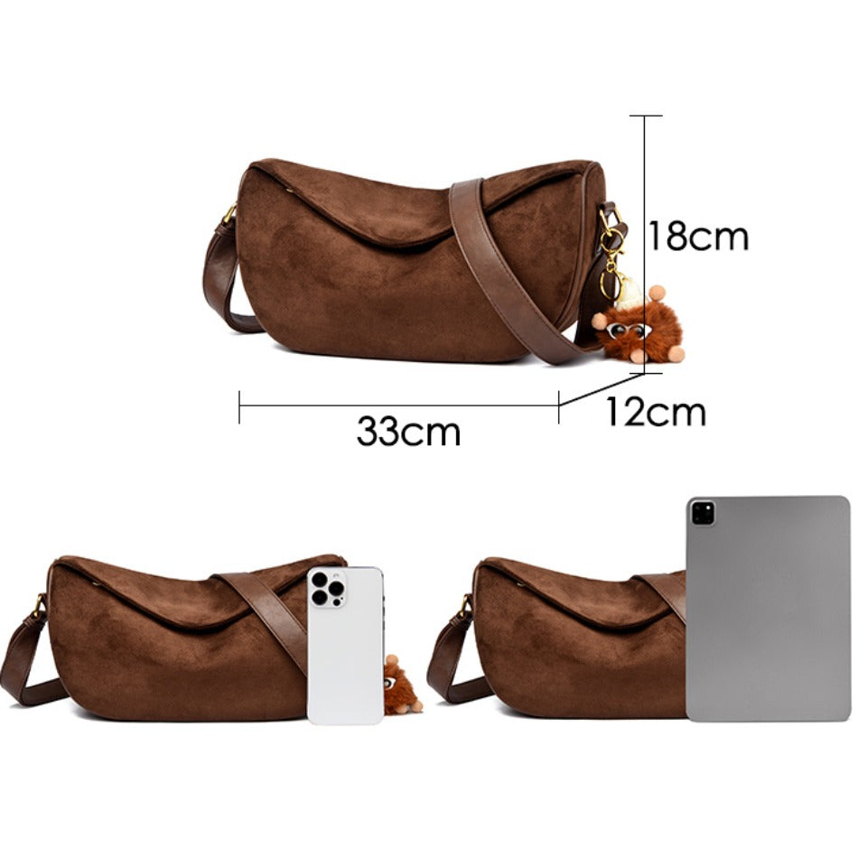 LAURA borsa a spalla scamosciata