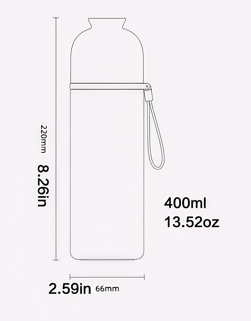 Bottiglia Termica in Acciaio Inox 400ml  | Mantiene Caldo & Freddo