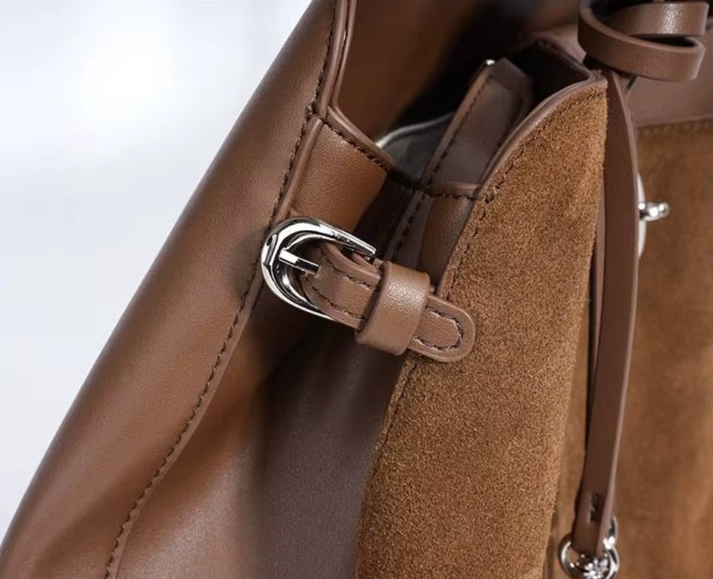 GLORIA borsa scamosciata naturale