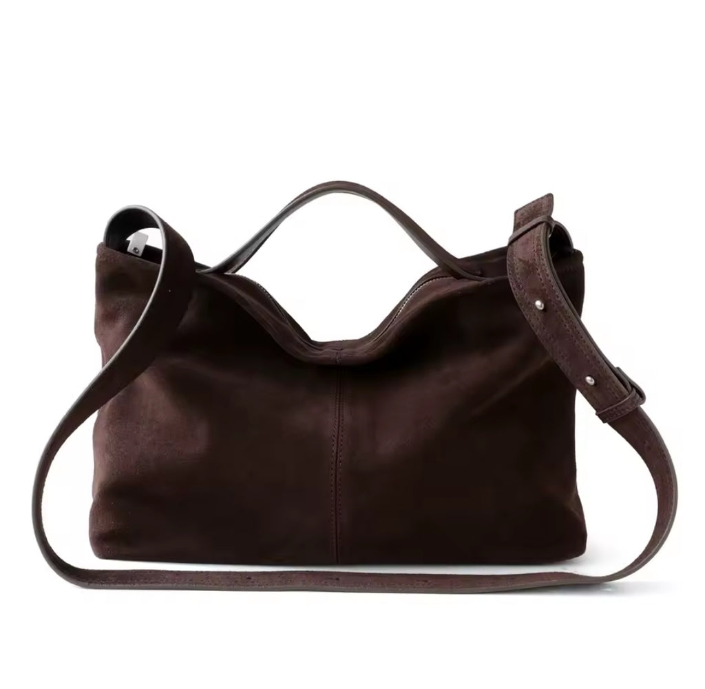 STEFANIA borsa grande in pelle scamosciata