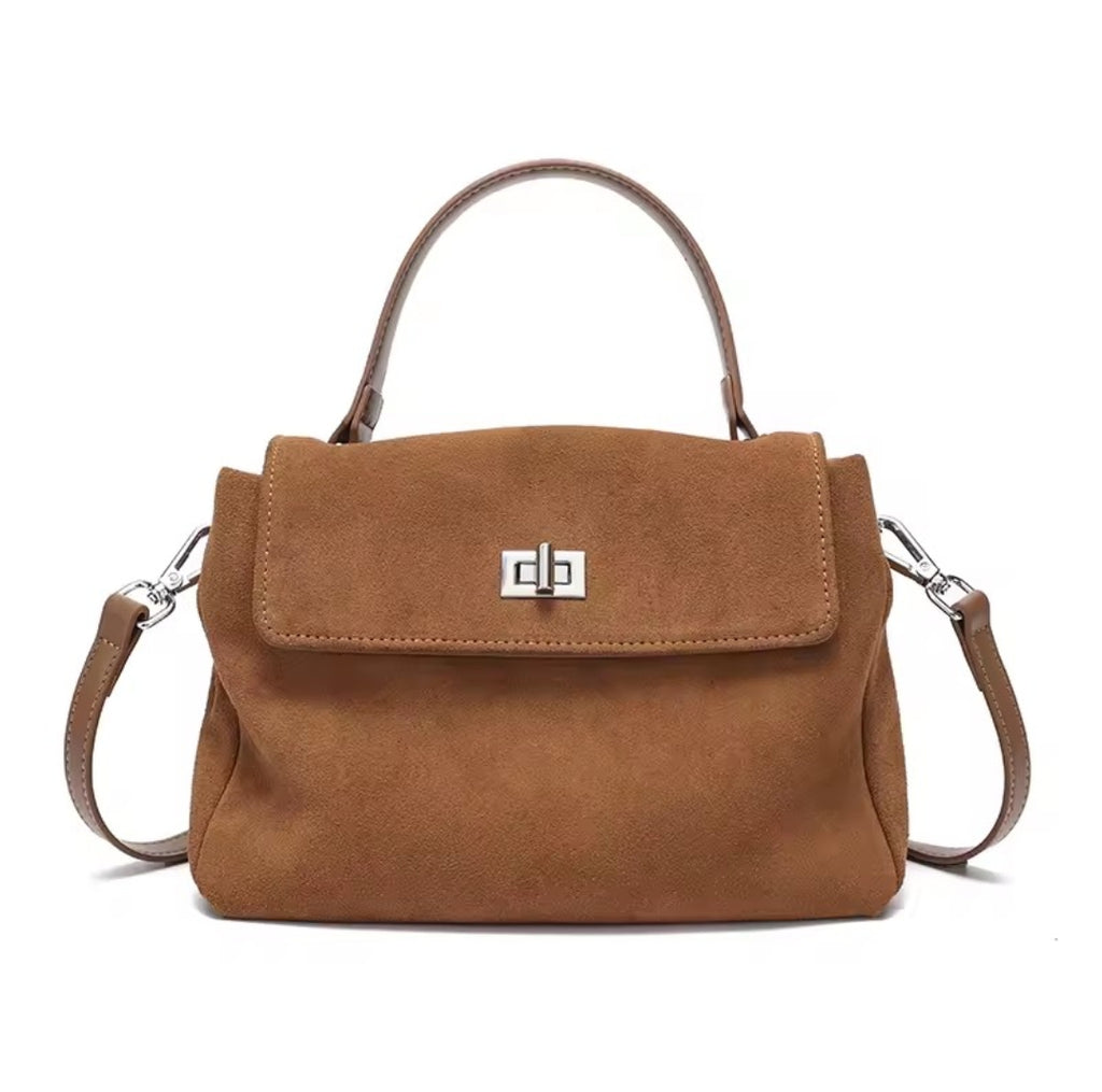 GINEVRA borsa a tracolla in pelle scamosciata