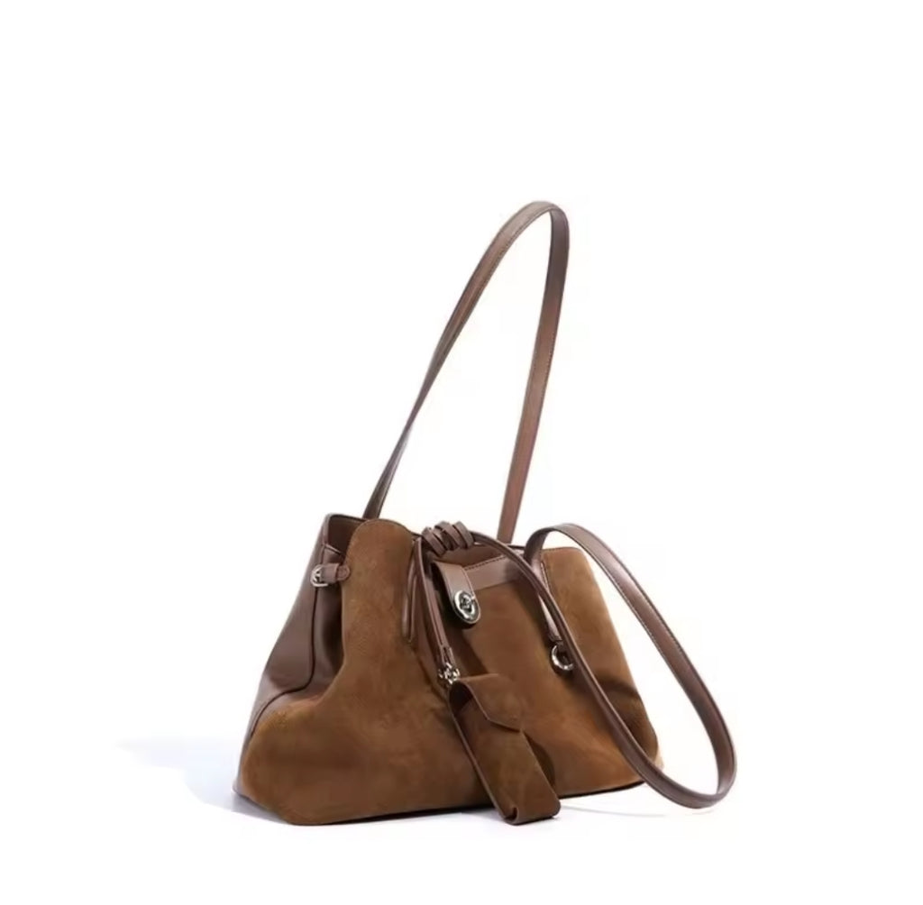 GLORIA borsa scamosciata naturale