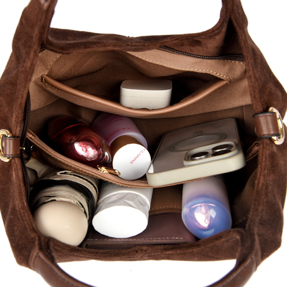 LUDOVICA borsa scamosciata naturale