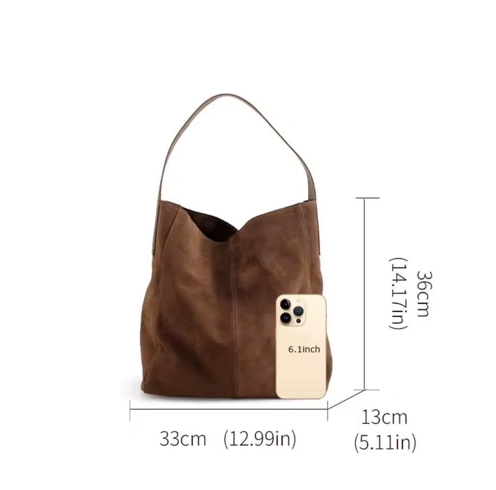 CAMILLA borsa a secchiello scamosciata