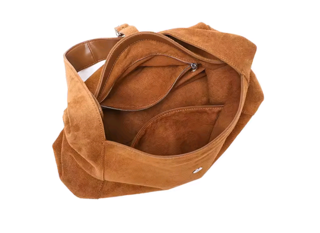 MIRANDA borsa scamosciata naturale