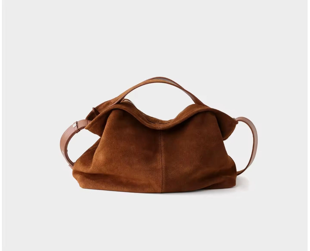 STEFANIA borsa grande in pelle scamosciata