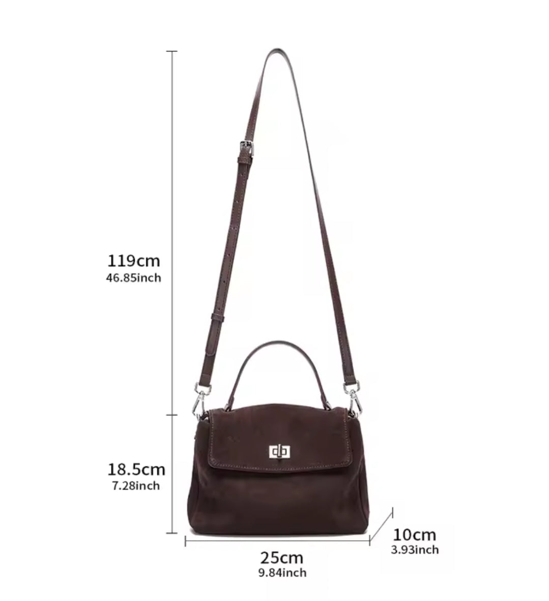 GINEVRA borsa a tracolla in pelle scamosciata