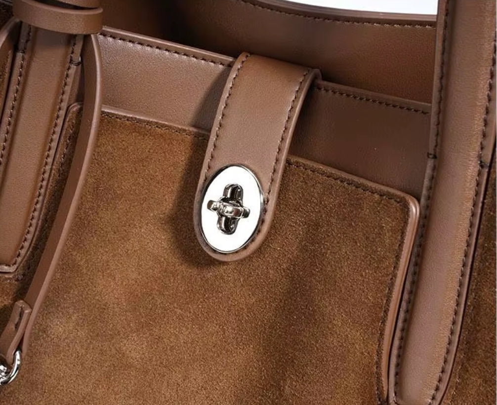 GLORIA borsa scamosciata naturale