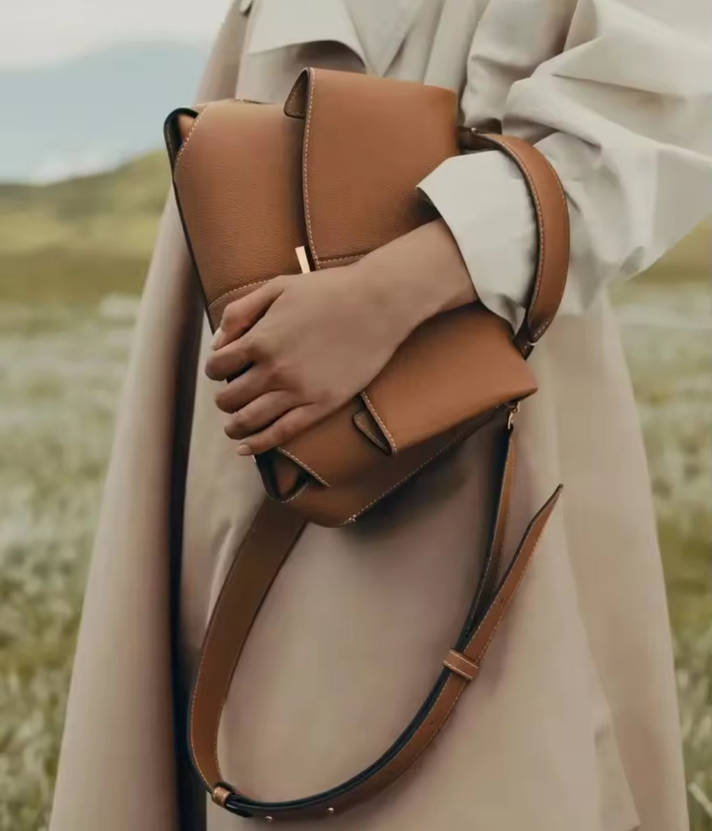 LISA borsa media in pelle