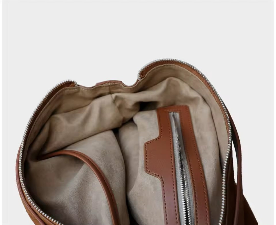 STEFANIA borsa grande in pelle scamosciata