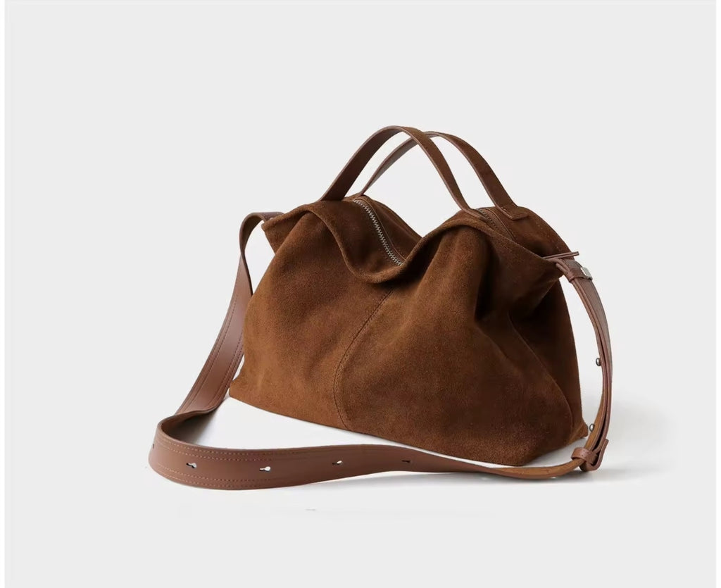 STEFANIA borsa grande in pelle scamosciata