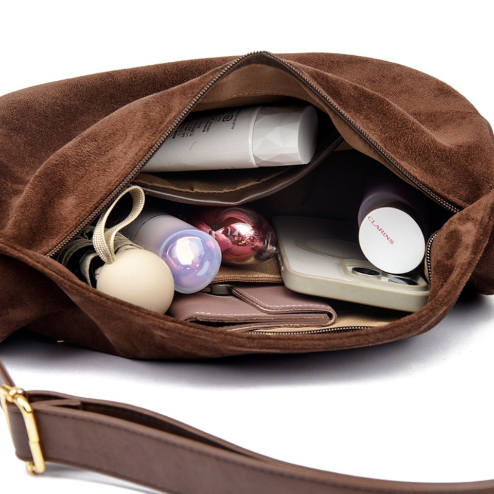 LAURA borsa a spalla scamosciata