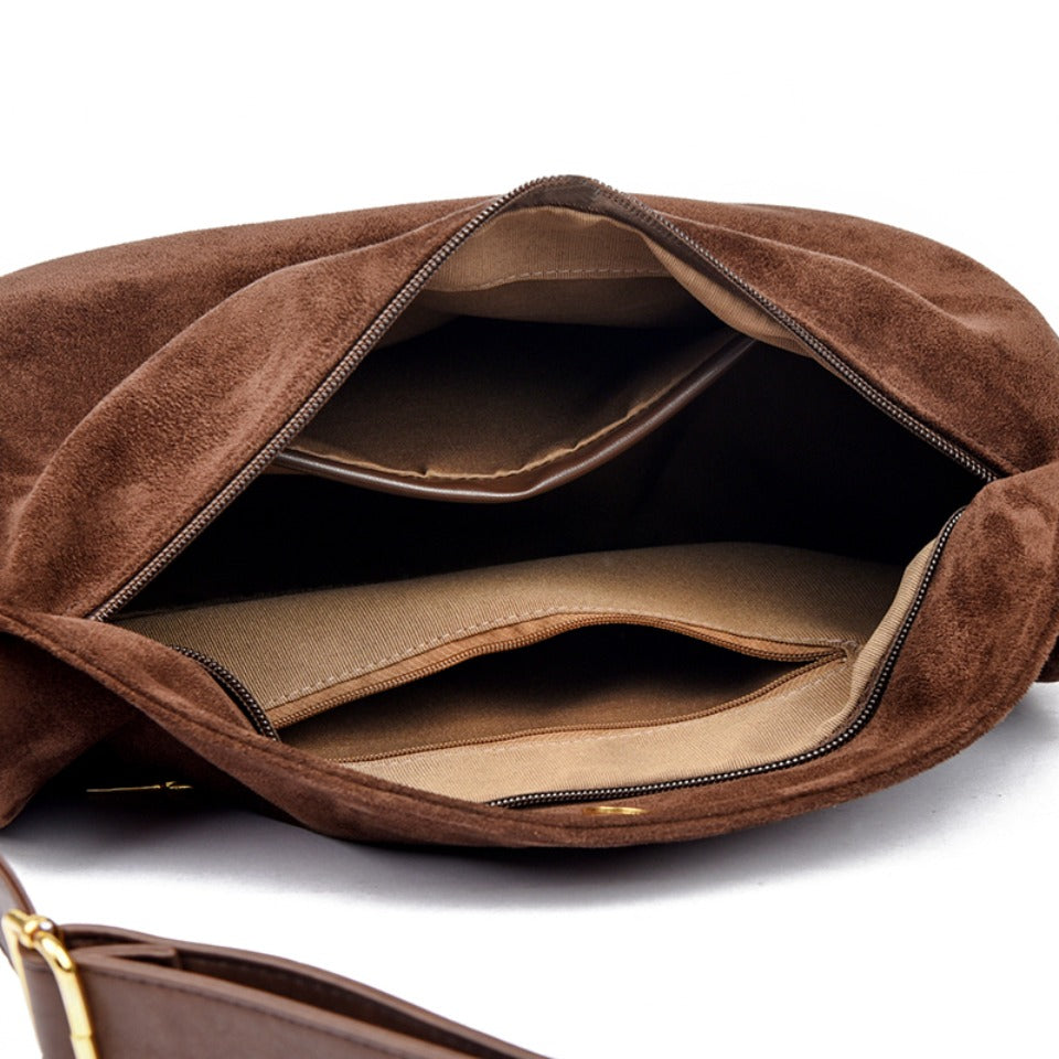 LAURA borsa a spalla scamosciata