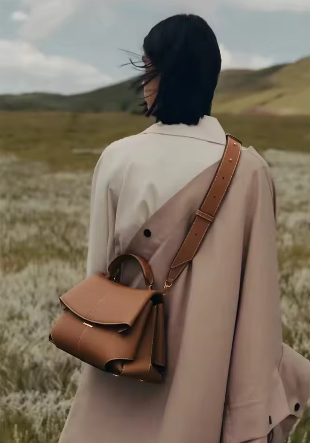 LISA borsa media in pelle