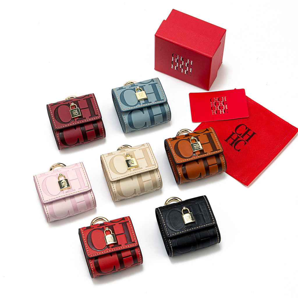 Cecilia CH - Porta Auricolari e Mini Portafoglio in Pelle